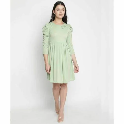 V2 KART Women A-line Green Dress