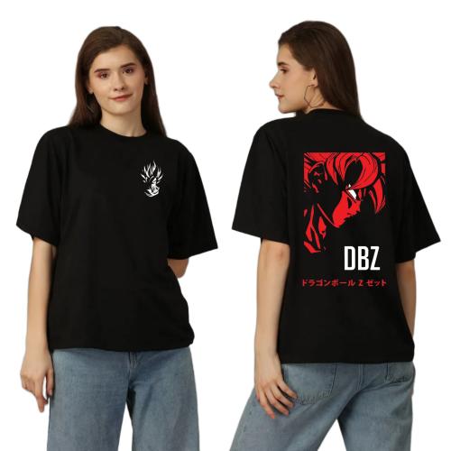 Anime t Shirt for Men and Women Oversized Dragon Ball Z Goku T-Shirts Round Neck Tshirt Black Half Sleeves Pure Cotton