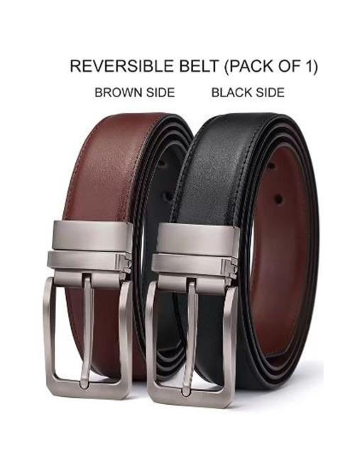 KASTNER Men’s Reversible Artificial Leather Belt Dual-Sided Formal & Casual Wear