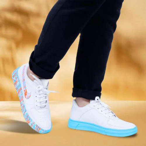 Richale Trending Sky White Sports Shoes For Men
