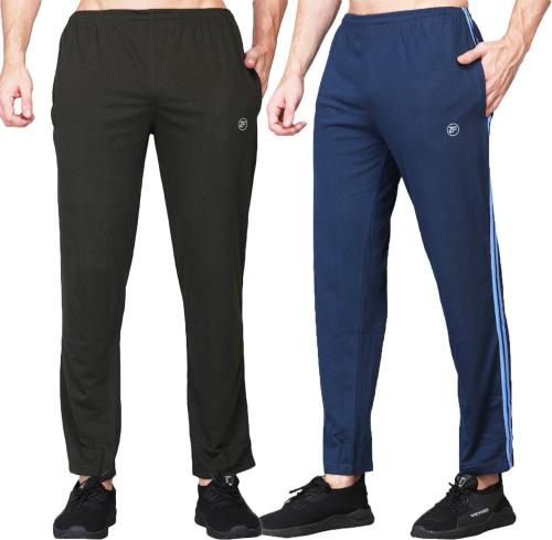 ZIMFIT Men Multicolor Cotton Blend Striped Track Pants (Pack of 2)