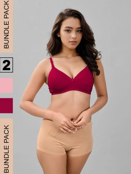 Lux Venus Pack of 2 3/4th Coverage Padded Bra with Adjustable Bra(FCA_ROS)