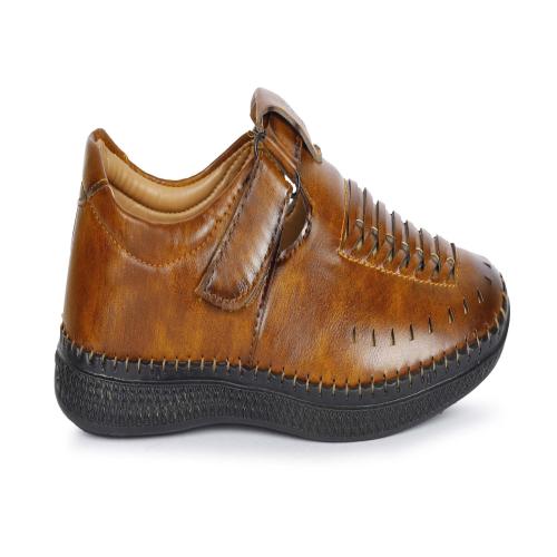 BOLLERO Men's Tan Synthetic Party sandals Velcro Formal sandal 10