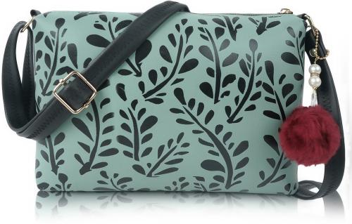 PEARLUXIS Green Sling Bag (Green Tree)
