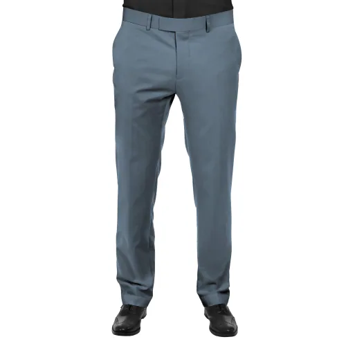 BIGREAMS.COM Unstitched Cotton Lycra Solid Stretchable Trouser Fabric For Men's (1.25 Meter, Slate Grey Pant Fabric) - Free Size Pant Material