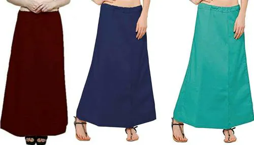 Gugaliya Multicolor Pure Cotton Pack Of 3 Petticoat