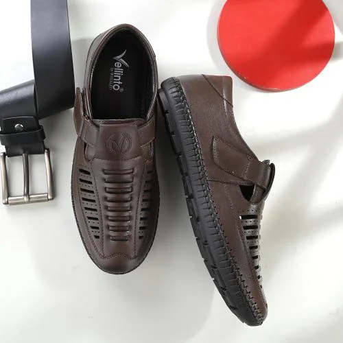 Vellinto COMET Ethnic Sandals For Men ll Roman Sandals For Men ll Casual Sandals For Men