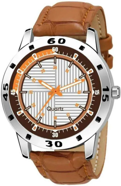 Bolun Analog Multicolor Dial Brown Strap Watch For Men
