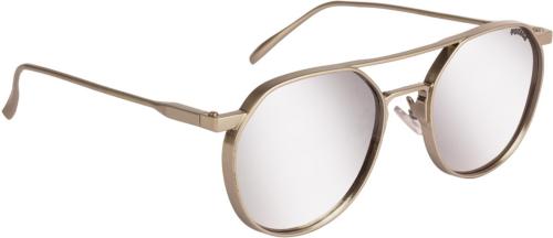 Voyage UV Protection Round Full-Frame Silver Sunglasses (Men And Women)