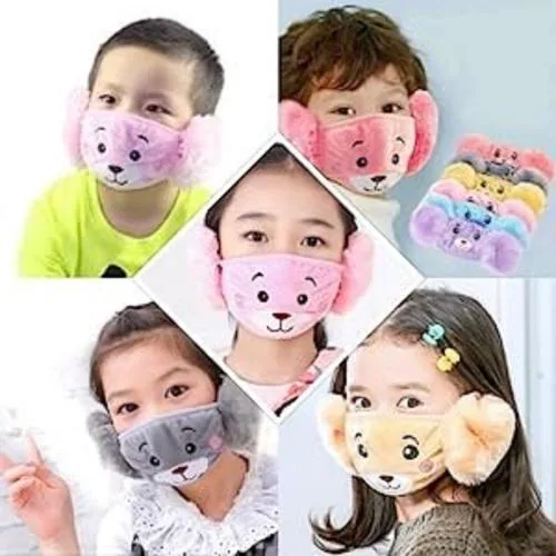 eastern club Girls/Boys Warm Winter Face Mask with Muffs Ear Covers Pack of 5 (Size 3-13 Years)
