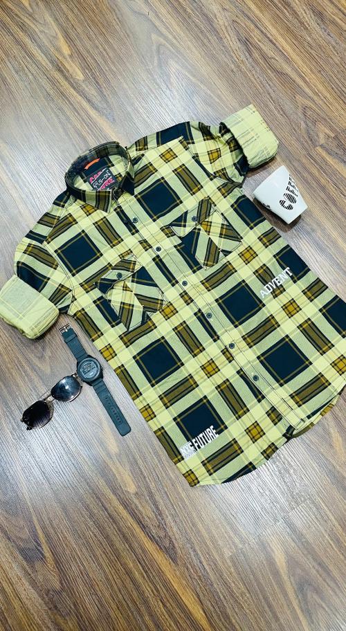 The Hell Driver Men Checkered Casual Yellow Color Check Shirt For men