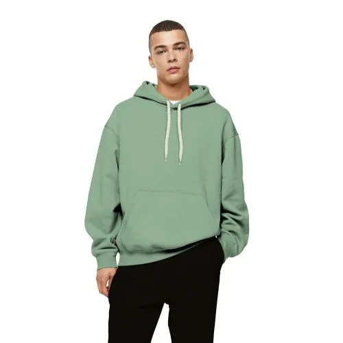 FUNKY MONKEY Mens 100% Cotton Plain Oversize Hoodie Sweatshirt with White Thick String