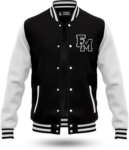 Funky Monkey Unisex Black, White Embroidered Fleece Jackets