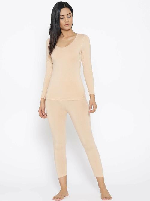 Kanvin Women Skin Round Neck Full Sleeves Miyabi Thermal Set