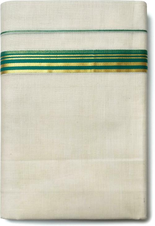 VAIRAVAA TEX Men Ramar Green Solid Pure Cotton Dhoti