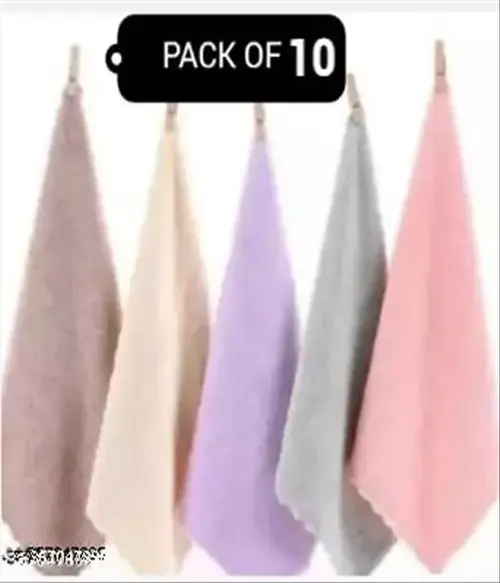 GESPUNAH SUPER SOFT MICROFIBER HANDKERCHIEF (PACK OF 10)-Multicolor2-Free Size