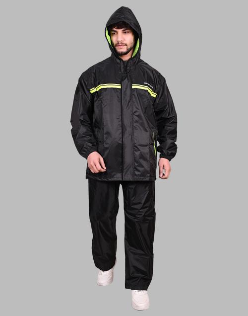 SOVIAN Rain Coat for Men Waterproof for Bike Reversible Double Layer with Hood Raincoat for Men.