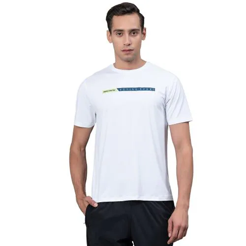 Red Tape White Graphic Print Nylon Elastane Men's T-Shirt