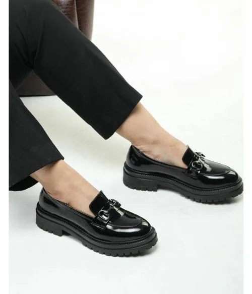 Shuz Touch Black Loafers for Women