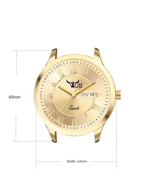 Wild world Lifestyle Chronograph Quartz|Men's Wrist Watch|Colour:-Golden