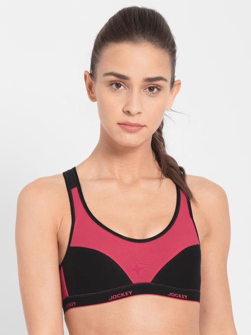 jockey Women Padded Wire-free Pink Sports Bra