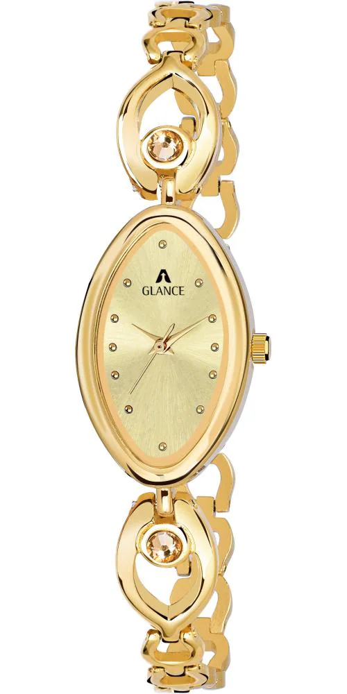 Aglance Analog Gold Dial Gold Strap Watch for Women JioMart
