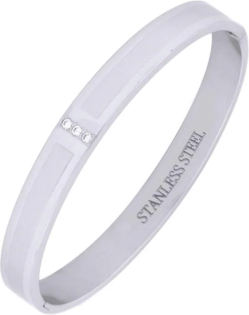 Buy ZIVOM Classic American Diamond Cz Stainless Steel Kada Bangle