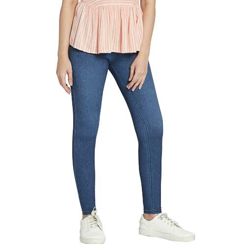 Go Colors Women Blue Solid Stretch Leggings