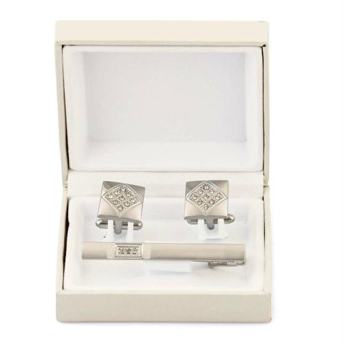 Buy Sandha Golden Silver Plated Tie Pin And Cufflinks For Men Online at