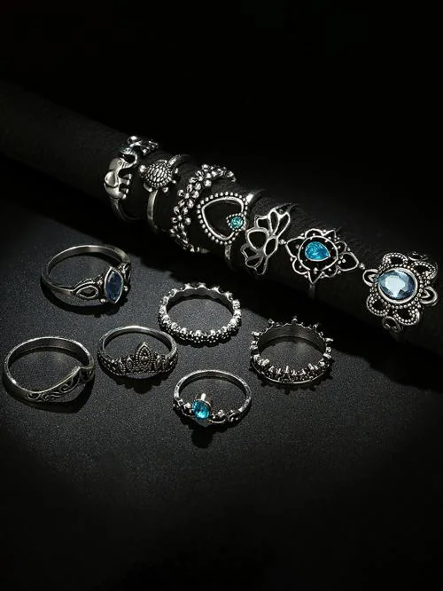 Scintillare by Sukkhi Stylish Oxidised Rings Combo for Women