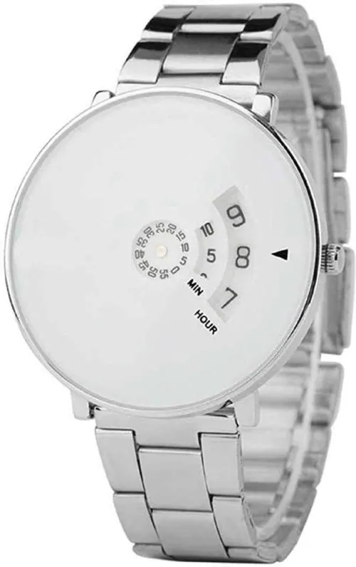 Acnos Analog White Dial Silver Strap Watch For Men - (PNEW-WHITE01)