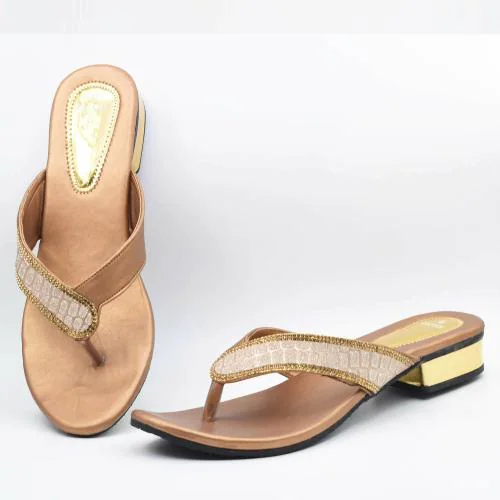 Buy Indiforce Gold Heeled Sandals for Women Online at Best Prices in ...