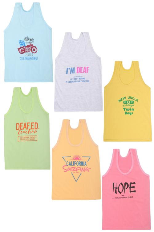 Koisa kids vest children vest Undershirts Innerwear Baniyan for boys Pack of 6, boys vest, Daily Wear Infant Vest