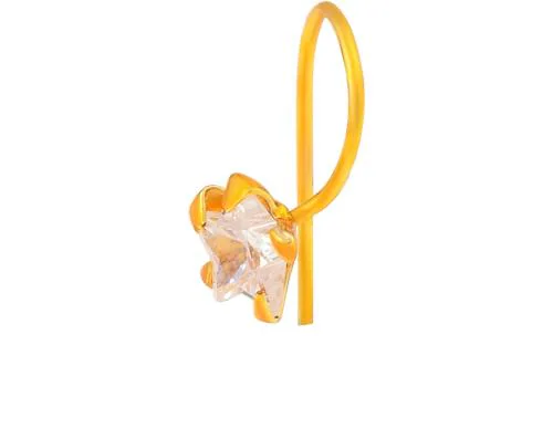 ADMIER Gold plated brass star shape faux diamond cz fashion nose pin for girls women