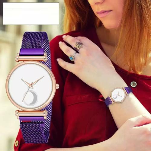 Bolun Analog White Dial Purple Strap Watch For Women