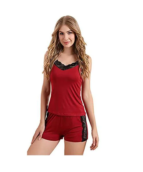 Stylish Women's & Girl's Hot sexy Top & Shorts Baby Doll Night Dress Free Size(28 to 34)Inch
