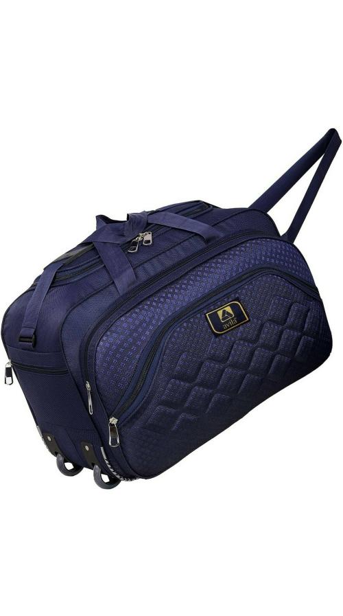 Avila Blue Polyester Duffel Bag with Wheels 55L