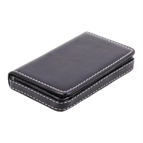 Lakeer Leather Business Card Holder Case for Men or Women Name Card Case Holder with Magnetic Shut Black, Holds 15-25 Business Cards