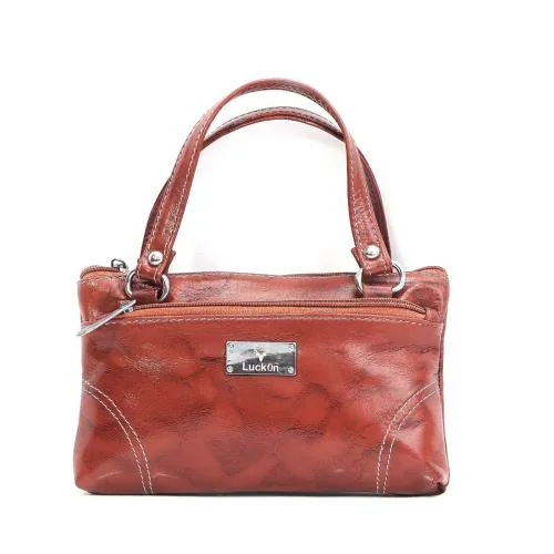 LuckOn Tan Leather Clutch Bag 025