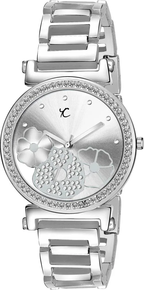 YOUTH CLUB Silver Dial Silver Metal Strap Analog Watch For Girls (Dm-123Sil)