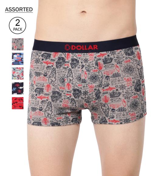 Dollar Bigboss Men's Pack of 2 Trendy Printed Trunk
