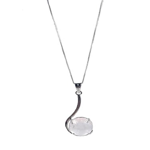 METALCARATS Metal Carats 925 Sterling Silver Holder Rose Quartz Pendant Women Pink Cabochon Wire Holder Pattern