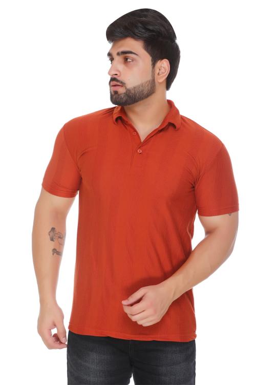 Madagala Men Self Desgin Collor T-Shirt