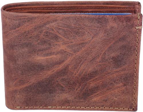 Leather Complex Men Brown Rfid Wallet