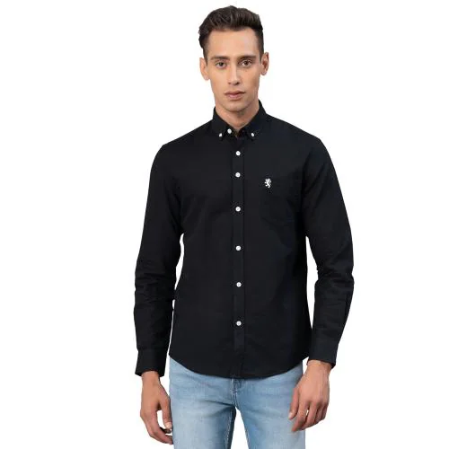 Red Tape Casual Shirt for Men | Black | Comfortable & Breathable | Durable & Moisture Absorbent | Button Down Collar | Full Sleeves | With Pocket