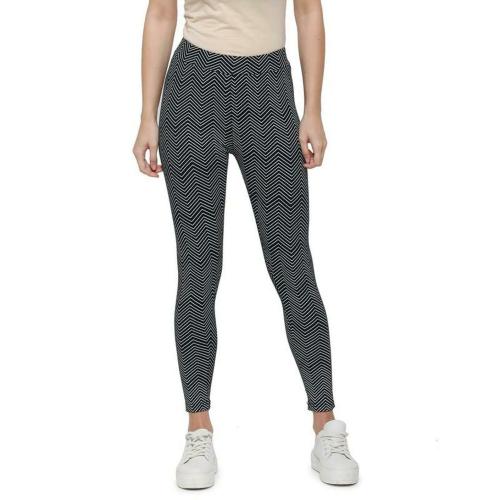 Buy De Moza Women Grey Printed Cotton Ankle Length Leggings XXL