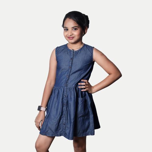 Rad Prix Teen Girls Blue Denim Dress