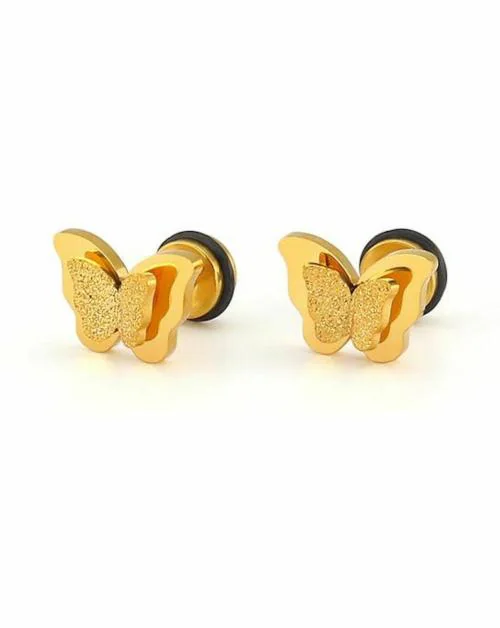 Nilus Collection Stud Earrings Gold for (Girls and Women and Baby Girls)