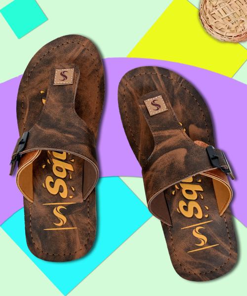 SQUASH EXTRA COMFORT CASUAL BROWN SLIPPERS FLIPFLOPS
