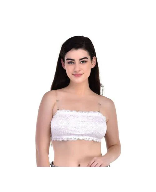 VS Beauti Women Bralette Lightly Padded Lace Bra WHITE
